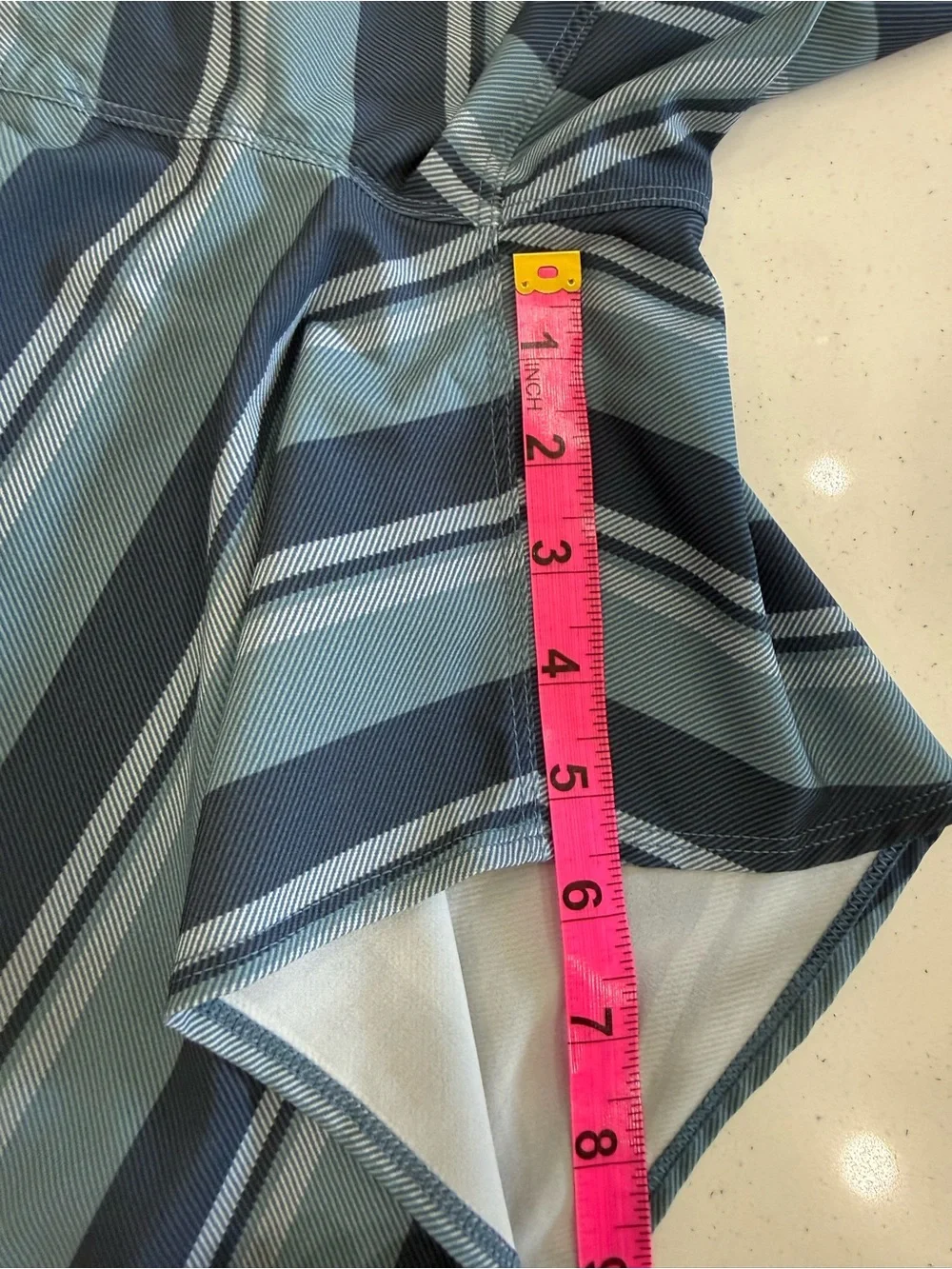 Patagonia Men's Navy & Sky Blue Striped Board Shorts